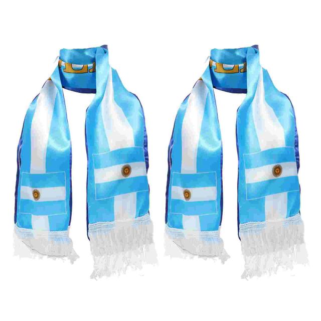 Cachecol de Futebol em Malha com Bandeira Nacional - 2 Peças para Fãs e Presentes Esportivos