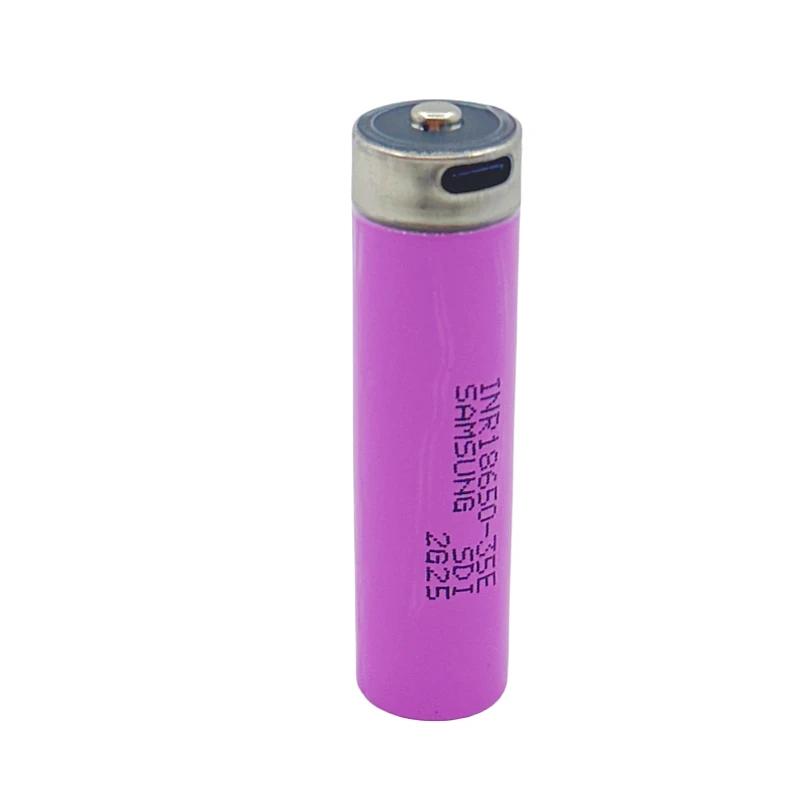 3.7v INR18650-35E 3500mah bateria recarregável li-ion usb TYPE-C porta de carregamento suporta reverso para brinquedos elétricos navalhas - Image 1
