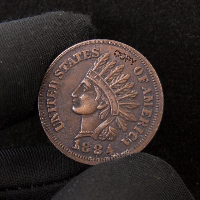 Moeda de Bronze Indiana Antiga dos Estados Unidos 1881 a 1885 - Coleção Original e Memorável