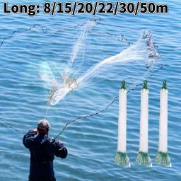 Rede de pesca de água salgada, malha de peixe, única camada, monofilamento armadilha, acessórios de pesca, 8/15/20/22/30/50m - Image 1