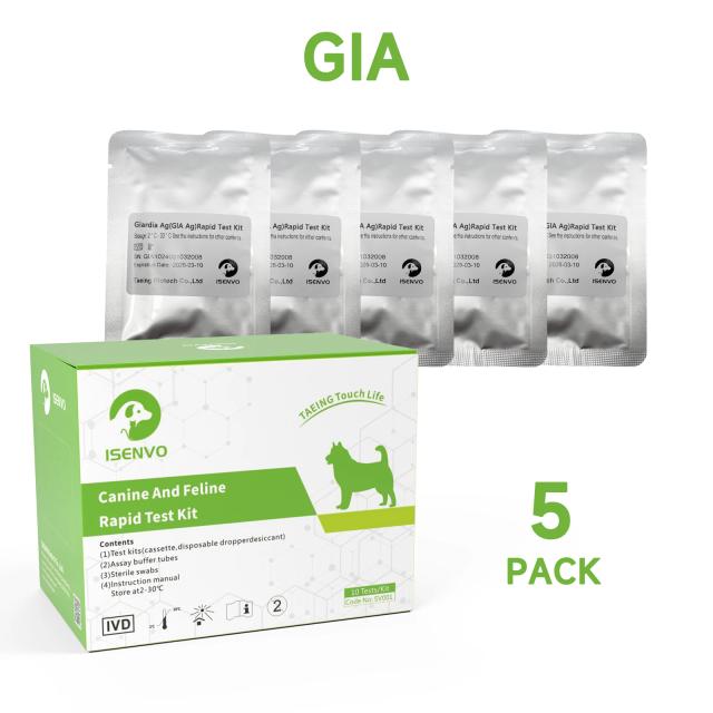 Kit de Teste Rápido GIARDIA para Cães e Gatos - Teste Caseiro disponível em 1, 2, 5 ou 10 Unidades