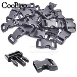 10 pçs mini fivela de liberação lateral rápida curvada para diy paracord pulseira pet colar acessórios costura plástico preto webbing 10mm - Image 4