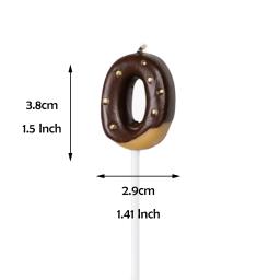 Velas digitais para bolo Topper, Donut, biscoitos de chocolate doce, 0-9 número Desejando, sobremesa de festa gradiente, mesa de vestir, 1pc - Image 6