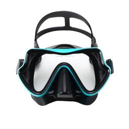 Máscara de mergulho óculos de natação snorkel saia de silicone vidro temperado panorâmico hd para adultos jovens anti-nevoeiro com capa de nariz - Image 2