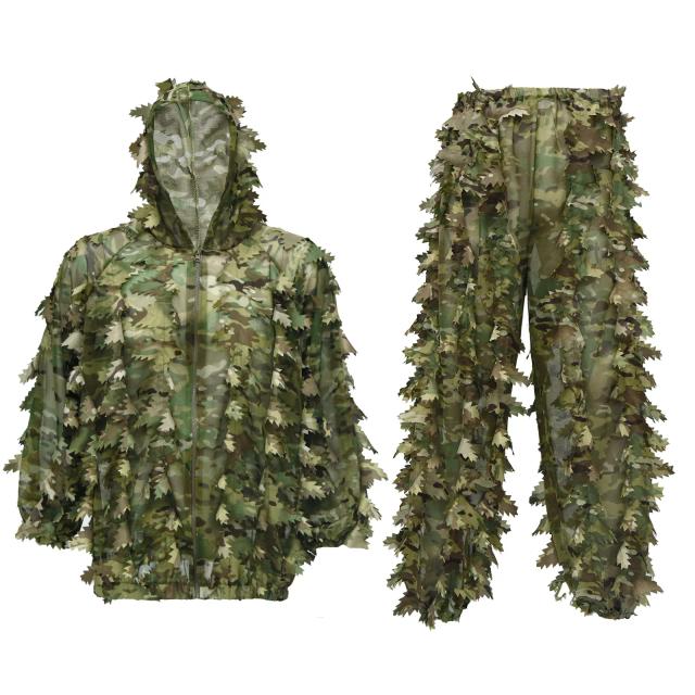 Terno Ghillie Tático Camuflagem Biônica Roupa Caça Fotografia Observação de Pássaros Uniforme Treinamento Combate Tiro