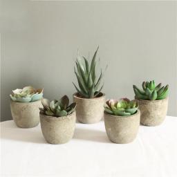 Mini artificial aloe plantas bonsai pequeno simulado vaso de árvore plantas falsas flores mesa escritório vasos ornamentos casa decoração do jardim - Image 3