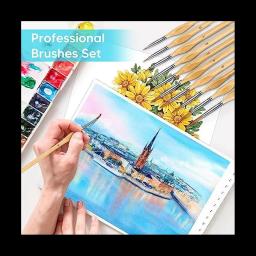 Conjunto de pincéis em miniatura, pincel de detalhes finos, mini pequenos pincéis de pintura para arte, artesanato, acrílico, aquarela, 10 pcs - Image 4