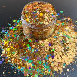 Resina Glitter Flocos para Artesanato, Nail Glitter Sequins, Holográfico Chunky, Prata, Azul, Preto, Preço de atacado, 15g por Jar - Image 4