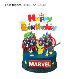 Marvel Avengers Superhero Theme Louça, Fontes de Festa de Aniversário, Balões, Copos, Pratos, Fundo de Banner, Decorações para festas infantis - Image 5