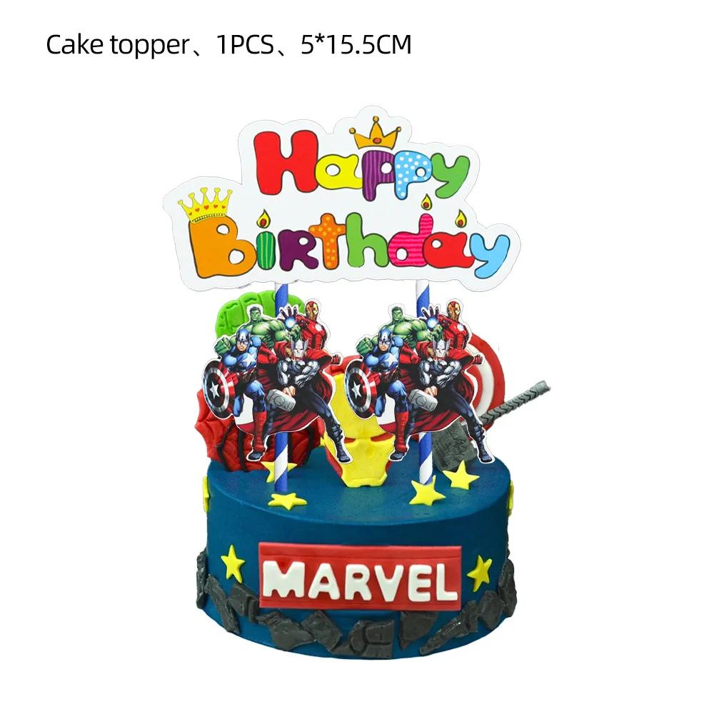 Marvel Avengers Superhero Theme Louça, Fontes de Festa de Aniversário, Balões, Copos, Pratos, Fundo de Banner, Decorações para festas infantis - Image 1