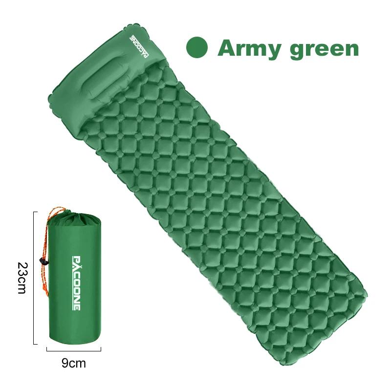 PACOONE-Colchão de Ar Ultraleve com Travesseiros, Outdoor Camping Dormir Pad, Dobrável Sleep Mat, Colchão de Praia, Viagem e Caminhadas Mat, Novo - Image 1