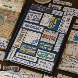100 pçs do vintage adesivos decorativos pacote diy diário álbum scrapbooking colagem material feito à mão lixo jornal suprimentos - Image 4