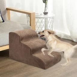 Pequenos Animais Anti Slip Ramp para Animais De Escada Do Cão, Escada De Escalada Do Gato, Sofá Cama Do Gatinho, Sofá Alto, Suprimentos De Carros, 3 Passos - Image 1
