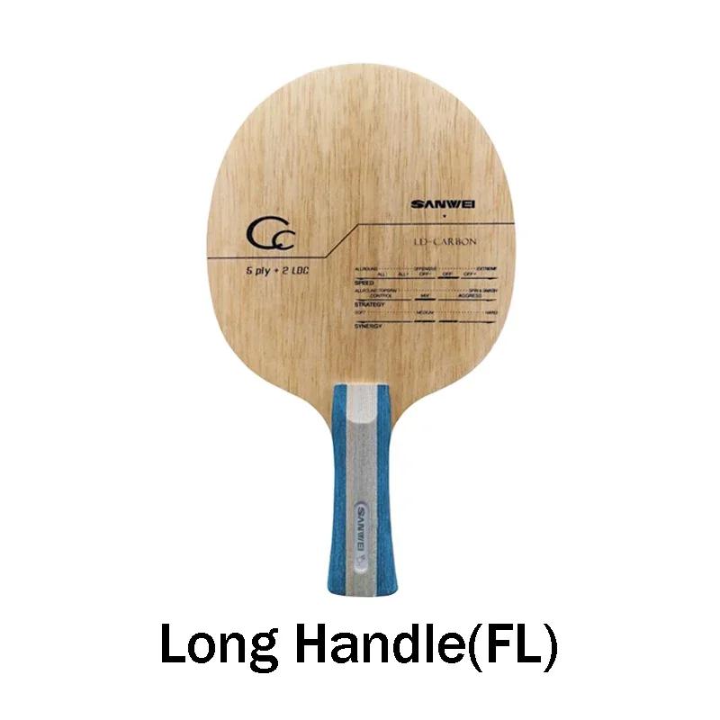 Original sanwei cc tênis de mesa lâmina 5 madeira + 2 carbono off ++ treinamento sem caixa raquete ping pong bat paddle tenis de mesa - Image 1