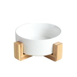 Pet Food e tigelas de água com suporte de madeira, sem derramamento, alimentador grande, prato para cães e gatos - Image 4