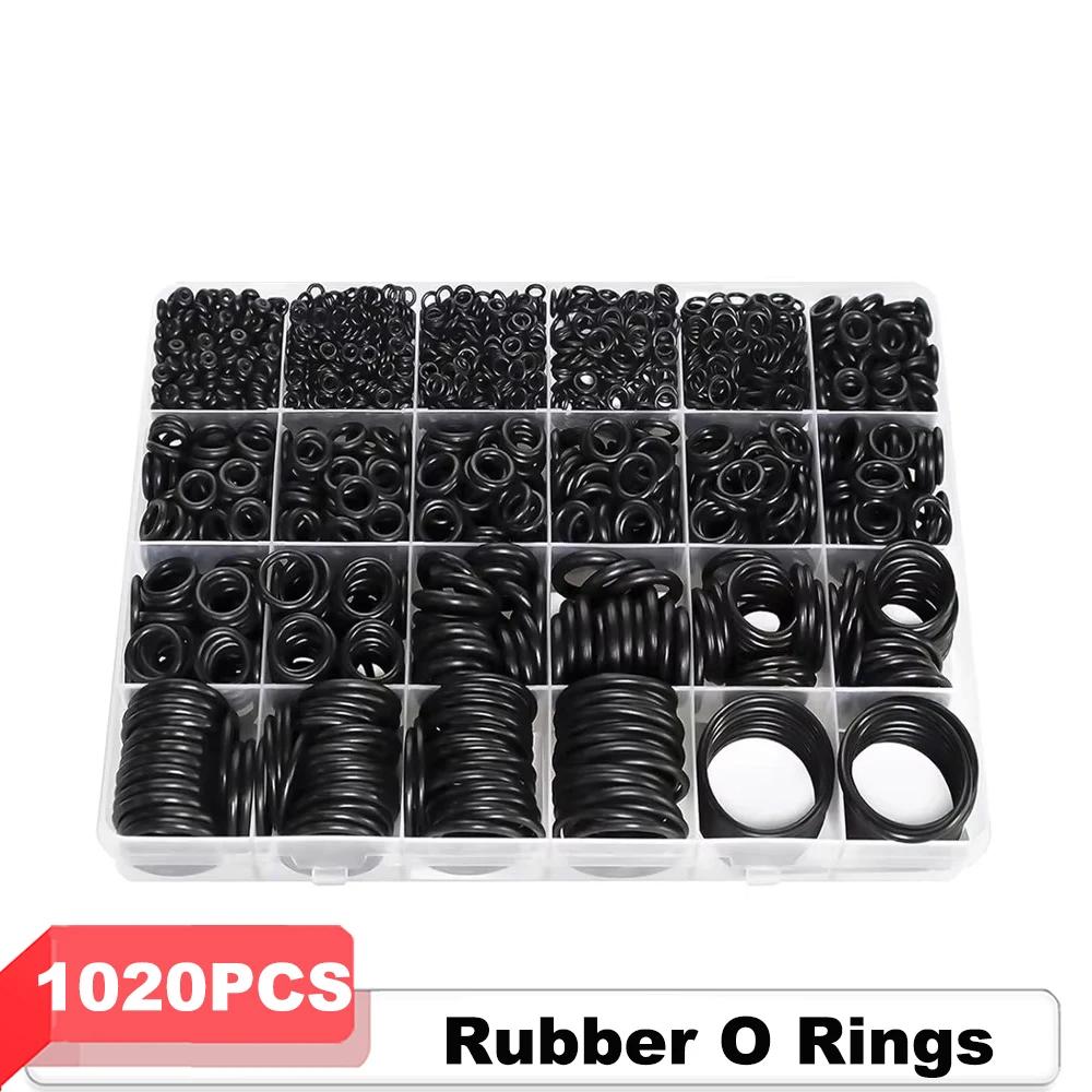 Kit de anel o de borracha nitrílica, arruela de vedação, resistente a óleo, alta temperatura, ar condicionado de carro, junta para reparo de carro, 1020 peças - Image 1