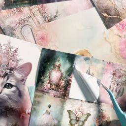 Tema rosa Scrapbook Cards Set, Perfeito para Jornal Suprimentos, Artes Artesanato, Scrapbooking Suprimentos, Artesanato DIY, 12 Cartões + 32 Adesivos, 44Pcs - Image 5
