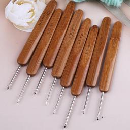 Lmdz 0.5mm-3mm cabo de madeira agulhas de tricô ganchos de tricô de bambu diy ganchos de crochê agulhas para tecer fio agulhas de costura ferramenta - Image 3