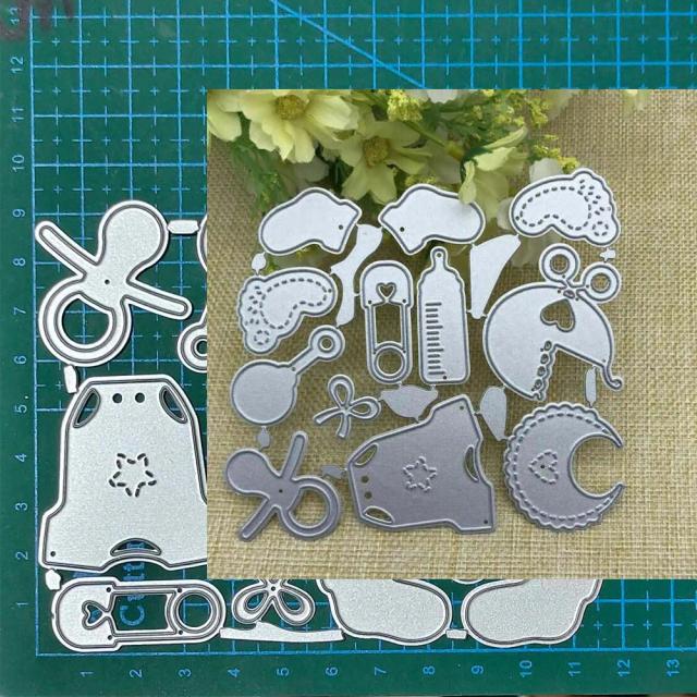 Molde de Corte em Metal para Bebês e Decoração Scrapbook - Estêncil para Artesanato de Cartão e Álbum