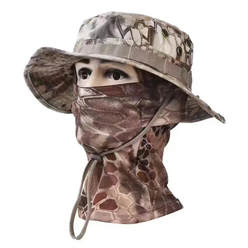 Balaclava camuflada tática masculina, boné de pesca, conjunto completo de máscara facial, chapéu solar snapback, caça ao ar livre, verão - Image 1