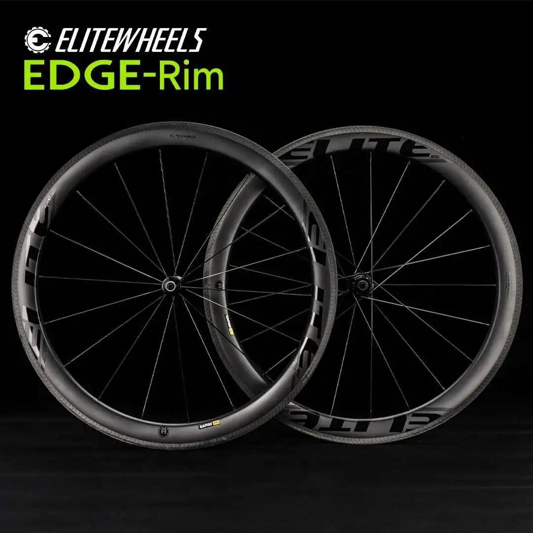 ELITEWHEELS EDGE 40mm 50mm Conjunto de rodas ultraleve de fibra de carbono 1291g Conjunto de rodas de freio de aro de estrada Sistema de catraca 36T Asa 20 raios - Image 1