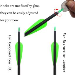 Setas de carbono para arco recurvo/composto, 28 "/30"/31 ", flechas de carbono com espinha de plástico e placas substituíveis, 500 para arco recurvo/composto - Image 6