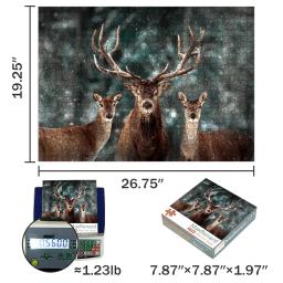 MaxRenard-Quebra-cabeça para adultos, animais, nobres, cervos, ambientalmente amigáveis, papel, presente de Natal, brinquedo, 1000 peças - Image 2