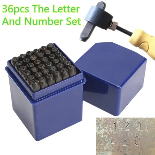 Kit de Marcação em Couro com Punchers de Letras, Números e Símbolos para Artesanato Durável