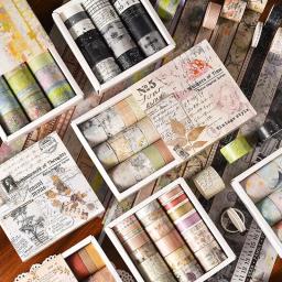 20 rolos Washi Fita Adesivos Diy Decorativa Washie Paisagem Vintage Aquarela Scrapbooking Masking Tapes Material Escolar - Image 1