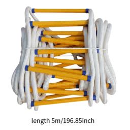 Escada de escape de incêndio de emergência de 16 pés com ganchos multifuncional resistente a chamas 5M escada de corda portátil para engenharia ao ar livre - Image 6