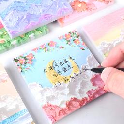 Pintura a óleo Notas pegajosas, Bonito Kawaii Floral Memo Pad, Post Notepad, Papelaria de arte estética, Checklist Planner Tabs, Novidade - Image 5