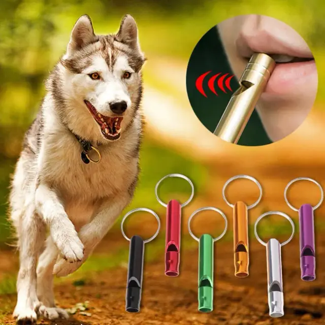 Apito Portátil de Treinamento para Pets em Alumínio - Controle Eficaz de Latidos e Sons Interativos para Gatos e Cachorros