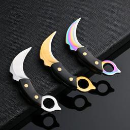 Canivete com Mini Handle de Madeira Keychain, CS GO Garra, Aço inoxidável, Camping, Pequena faca portátil, Descascador, Lâmina Fixa, Multi Ferramenta EDC - Image 4
