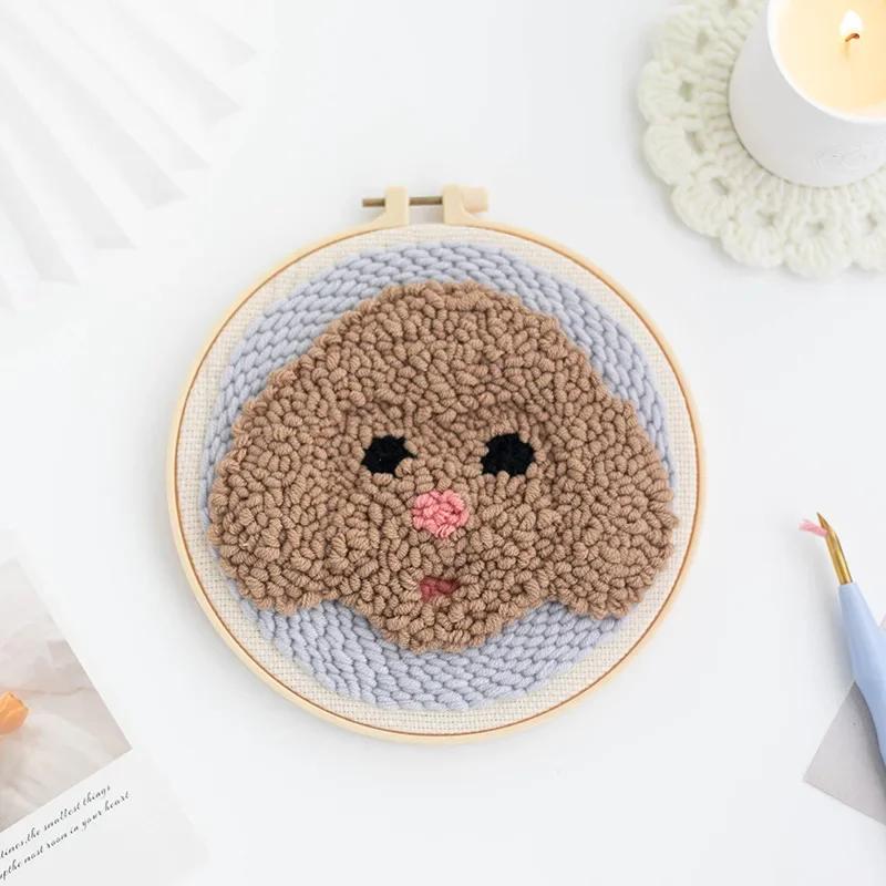 Pet Dog Punch agulha bordado Kit, artesanato DIY, handmade Thread Hoop, artes ornamento - Image 1