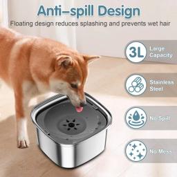 Aço inoxidável Pet Floating Bowl, boca não-molhante, bebedor de água portátil, Pet fornecimentos para cão e gato - Image 5