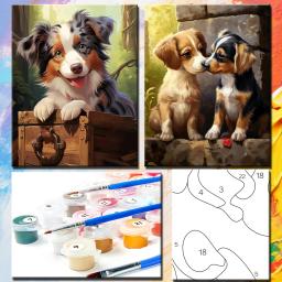 Pintura a óleo por números Kits para decoração de casa, quadro, pintura, sem moldura, desenho animal, cão, personalizado, lona, DIY - Image 3