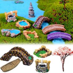 Paisagem em miniatura acessórios de jardim de fadas mini farol poço de água ponte casas ornamento diy decoração de jardim em miniatura - Image 2