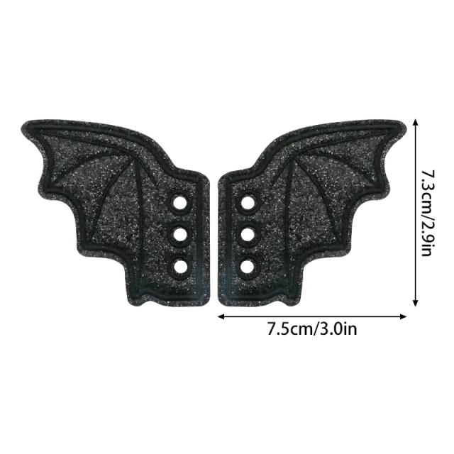 Asas de Morcego Bordadas para Tênis e Roupas - Acessório Punk de Halloween