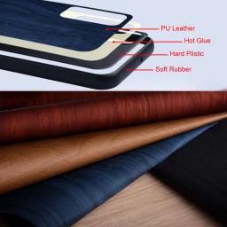 Capa de couro com bambu e madeira padrão para xiaomi poco x5, x6 pro, redmi k70 pro, k70e - Image 2