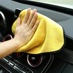 Toalhas de limpeza de microfibra, 1-12 peças, limpeza de carro, panos de secagem, janela espessada, toalha de lavagem de vidro, suprimentos de lavagem automática - Image 3