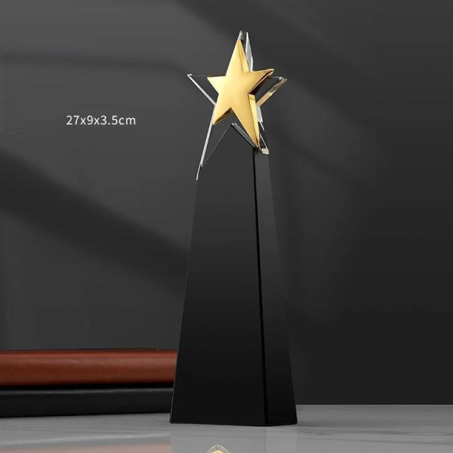 Troféu Personalizado de Cristal em Forma de Estrela para Celebrar Campeões em Reuniões e Competições