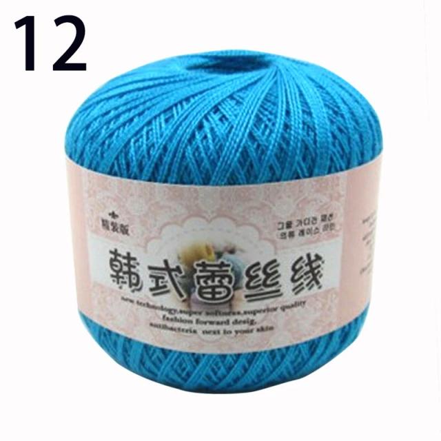 Fio de Algodão Multi Colorido para Crochet e Bordado à Mão - 50g de Renda Infantil e Ferramentas de Costura DIY