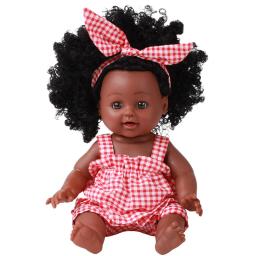 35cm americano africano preto boneca renascer kawaii bebê nascido menina boneca com roupas explosão cabeça brinquedos para meninas consolador brinquedos - Image 2