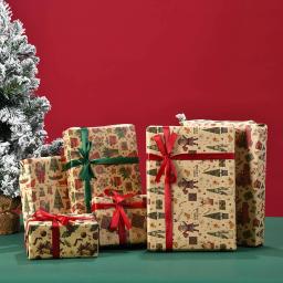 Presente de embrulho papel vento aniversário decoração do presente de natal feliz natal papel de embrulho diy saco de papel kraft presente de ano novo - Image 4