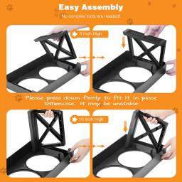 Kompets-Double Bowls Stand para cães, 3 altura ajustável, Pet Slow Feeding Dish, médio, cachorro grande, comida elevada, mesa de alimentadores de água - Image 6