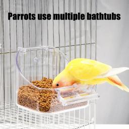 Banheira de água para pássaros multifuncional, gaiola para animais de estimação, tigela suspensa, papagaio, piscina de pássaros, conveniente, grossa e resistente para pássaros pequenos - Image 2
