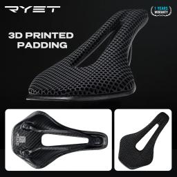 Ryet 3d impresso sela de bicicleta ultraleve fibra carbono oco confortável respirável mtb cascalho bicicleta estrada peças assento ciclismo - Image 2
