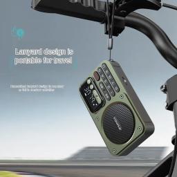 Sansui-portátil de bolso FM rádio, Bluetooth Speaker, gravador ao ar livre, impermeável, Wireless HIFI, Music Player, suporta cartão TF, FLAC - Image 6
