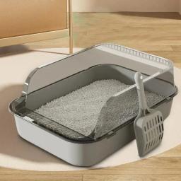 Grande capacidade gato areia caixa, plástico anti-respingos gatos sanita, pet sandbox, bandeja do gatinho, Bedpan, limpeza bacia do banho suprimentos - Image 1