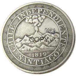 Chile peso 1819 prata chapeado cópia moeda - Image 1